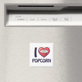 Aimant J'adore le pop-corn (In Situ (Lave-vaisselle))