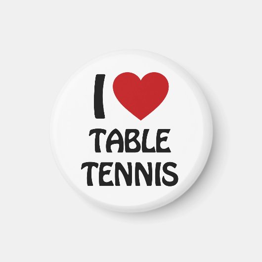 Aimant J'adore le tennis de table (Devant)