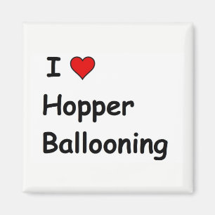 Aimant J'adore le vol en montgolfière Hopper