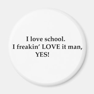 Aimant J'adore l'école. J'adore l'homme, OUI !