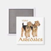 Aimant J'adore les Airedales (Recto/Verso)