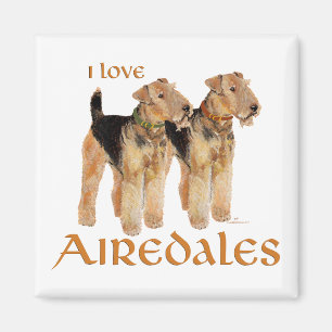Aimant J'adore les Airedales