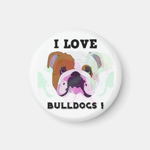 Aimant J'adore les bouledogues