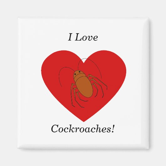 Aimant J'adore les cafards (Devant)