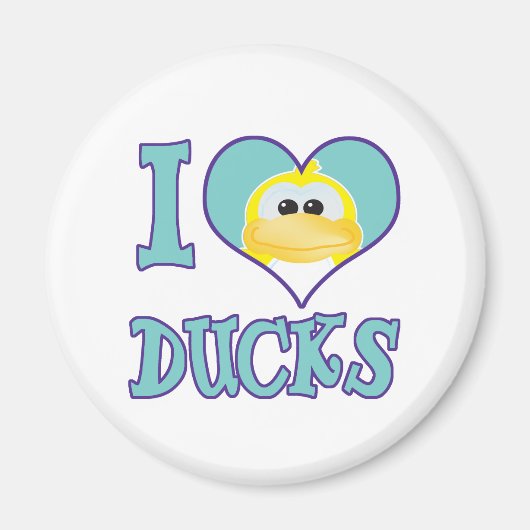 Aimant J'adore les canards (Devant)
