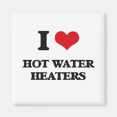 Aimant J'adore les chauffe-eau chaude (Devant)