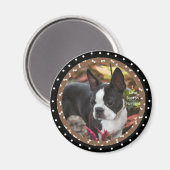 Aimant J'adore les chiens de boston Terrier (Recto/Verso)