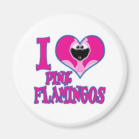 Aimant J'adore les flamants roses (Devant)