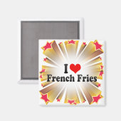 Aimant J'adore les frites françaises (Recto/Verso)
