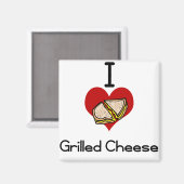 Aimant J'adore les fromages grillés (Recto/Verso)