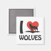 Aimant J'adore les loups (Recto/Verso)