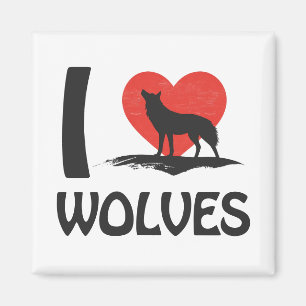 Aimant J'adore les loups