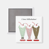 Aimant J'adore les milkshakes (Recto/Verso)