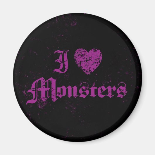 Aimant J'adore les Monstres (Devant)