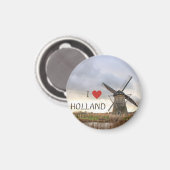 Aimant J'adore les moulins à vent Phoomagnet (Recto/Verso)