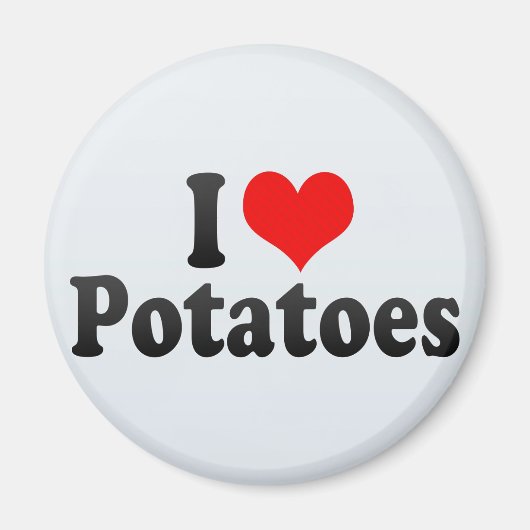 Aimant J'adore les pommes de terre (Devant)
