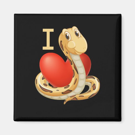 Aimant J'adore les serpents de coeur (Devant)