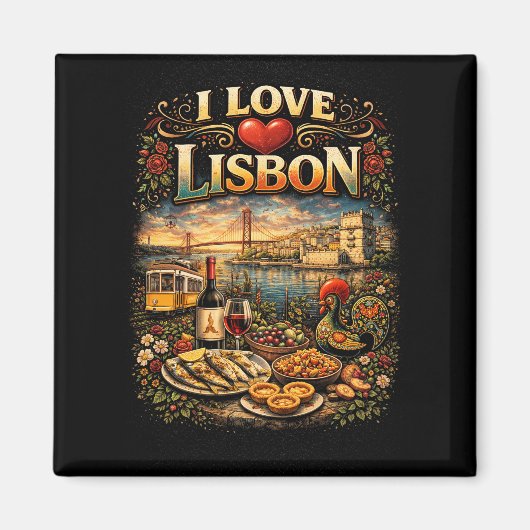 Aimant J'adore Lisbonne (Devant)