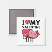 Aimant J'adore mes cadeaux de Saint Valentin spéciaux (Recto/Verso)