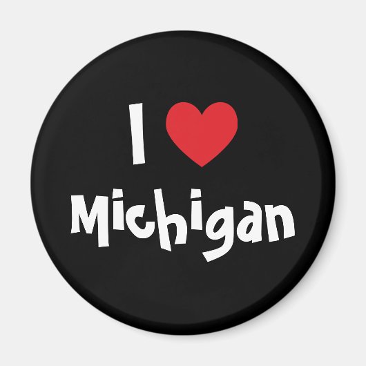 Aimant J'adore Michigan (Devant)