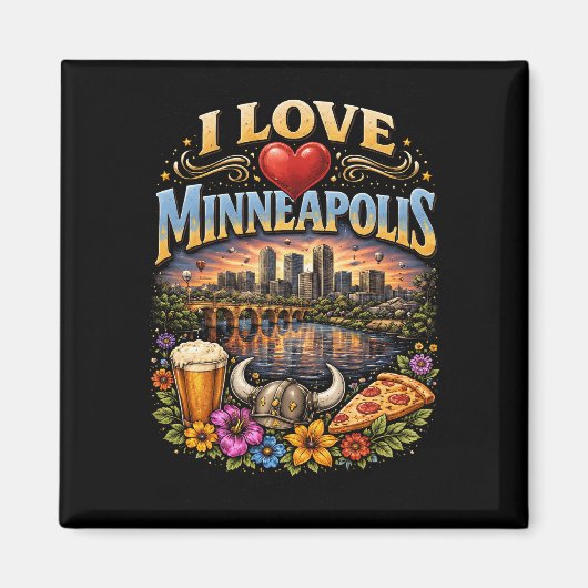 Aimant J'adore Minneapolis (Devant)