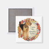 Aimant J'adore mon Airedale (Recto/Verso)