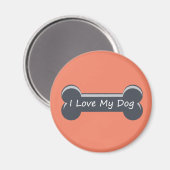 Aimant J'adore mon chien | Os de chien (Recto/Verso)