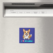 Aimant J'adore mon Corgi (In Situ (Lave-vaisselle))