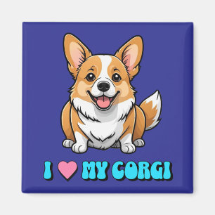 Aimant J'adore mon Corgi
