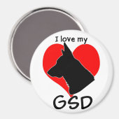 Aimant J'adore mon GSD ! (Recto/Verso)