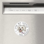 Aimant J'adore mon petit chien blanc Caniche / Bichon (In Situ (Lave-vaisselle))