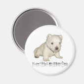 Aimant J'adore mon petit chien blanc - chiot Westie (Recto/Verso)