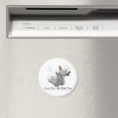 Aimant J'adore mon petit chien blanc - Westie (In Situ (Lave-vaisselle))