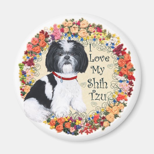 Aimant J'adore mon Shih Tzu (Devant)