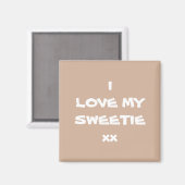 Aimant J'ADORE MON SWEETIE xx Rustique Cool mignon réfrig (Recto/Verso)