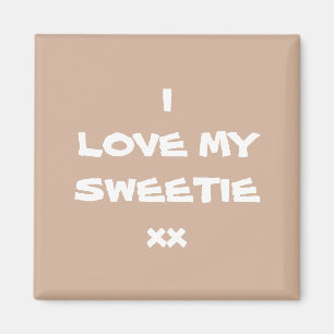 Aimant J'ADORE MON SWEETIE xx Rustique Cool mignon réfrig