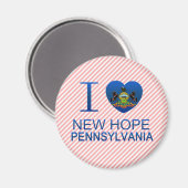 Aimant J'adore New Hope, PA (Recto/Verso)