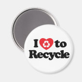 Aimant J'adore recycler l'aimant (Recto/Verso)