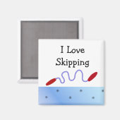 Aimant J'adore sauter à la corde (Recto/Verso)