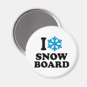 Aimant J'adore Snowboard (Recto/Verso)