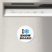 Aimant J'adore Snowboard (In Situ (Lave-vaisselle))