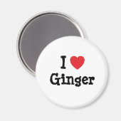 Aimant J'adore T-shirt au coeur de Ginger (Recto/Verso)
