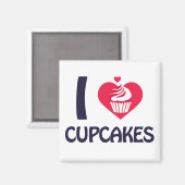 Aimant J'adore T-shirt Cupcakes (Recto/Verso)