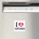 Aimant J'adore T-shirt Cupcakes (In Situ (Lave-vaisselle))