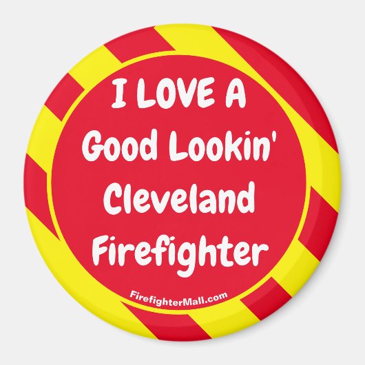 Aimant J'ADORE Un Bon Voyage Cleveland Firefighter (Devant)