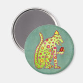 Aimant Jaguar inspiré par les Mayas aztèques (Recto/Verso)