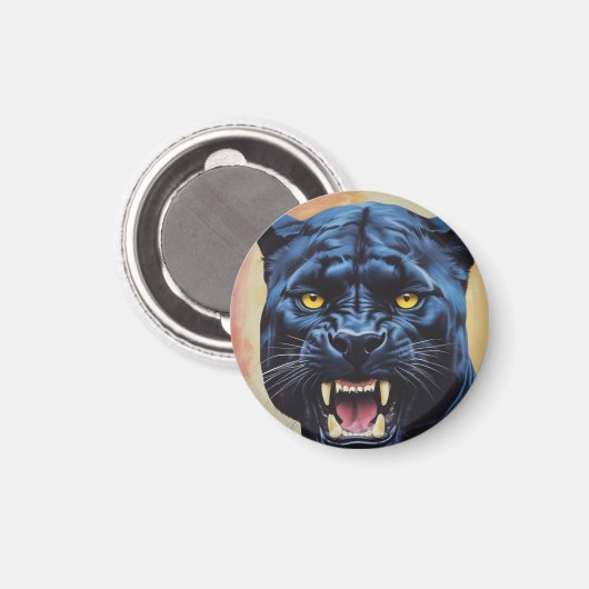 Aimant Jaguar - Panthère noire (Recto/Verso)