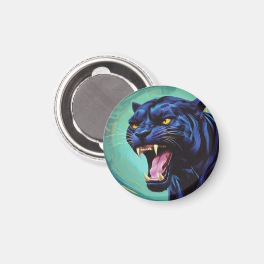 Aimant Jaguar - Panthère noire (Recto/Verso)