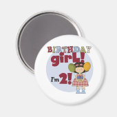 Aimant J'ai 2 T-shirts et cadeaux pour fille d'anniversai (Recto/Verso)