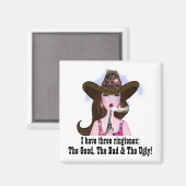 Aimant "J'Ai 3 Sonneries : Le Bon, Le Mauvais Et Le Mal" (Recto/Verso)